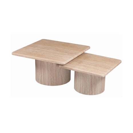 Travertine salontafel 2 delig