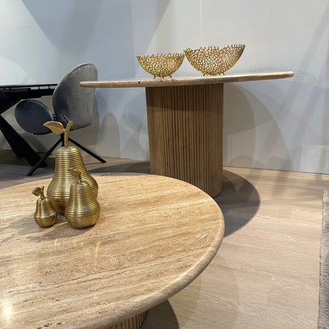 Travertine salontafel rond