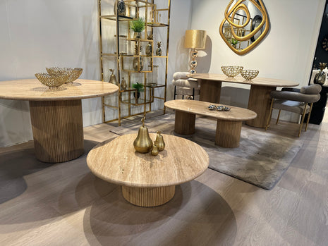 Travertine salontafel rond