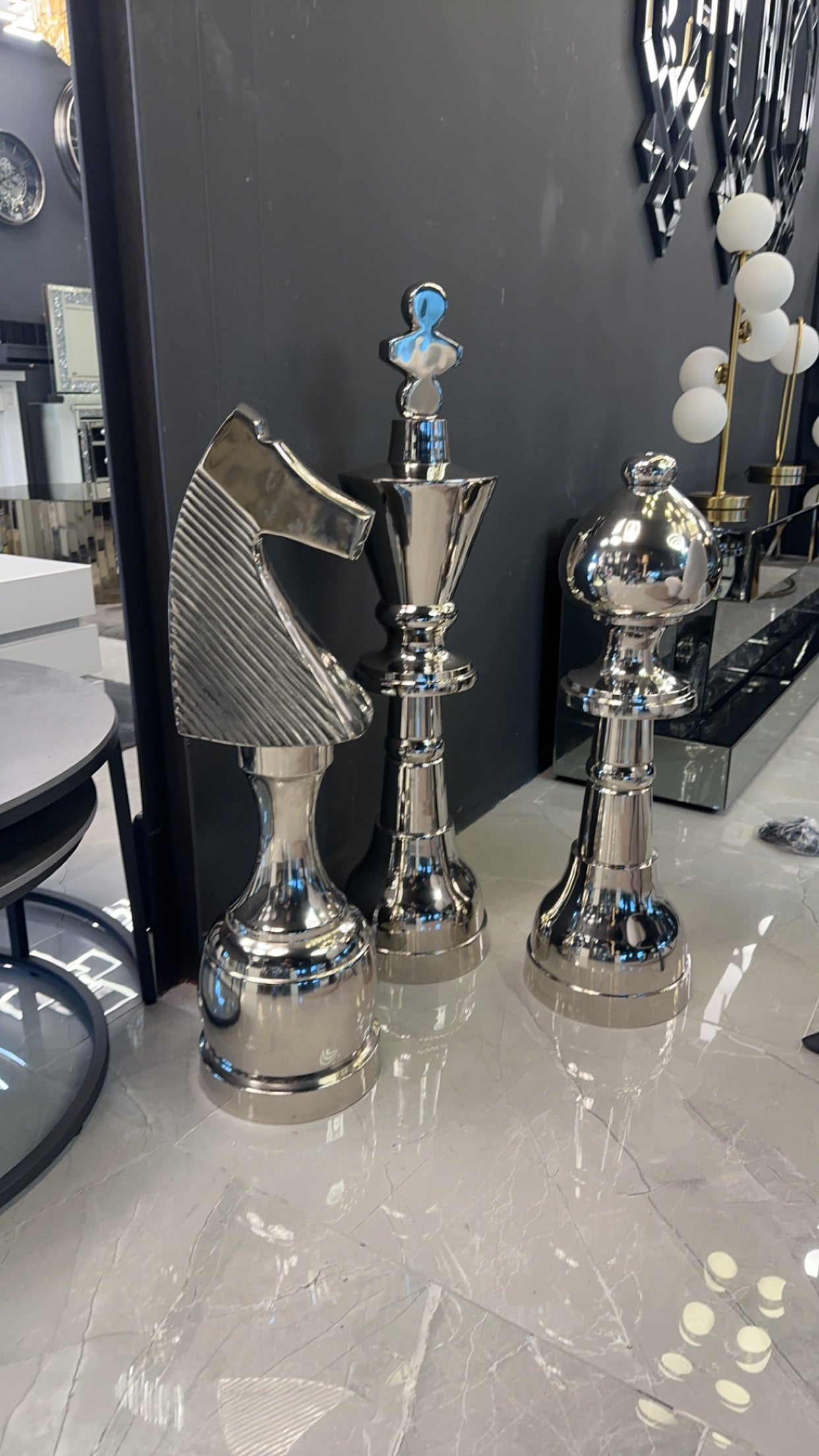 Luxe schaakdecoratie 3-delig