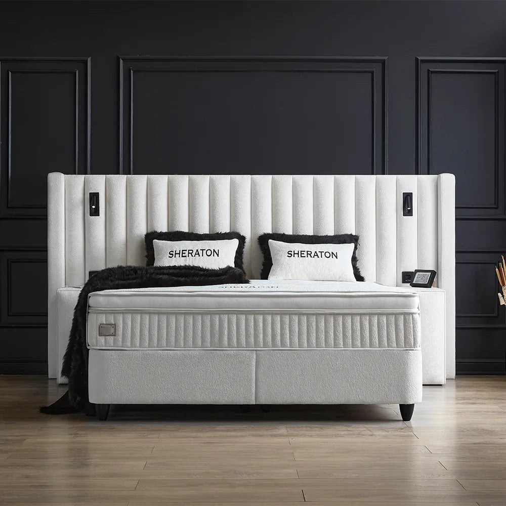 Boxspring Sheraton – Wit / Crème