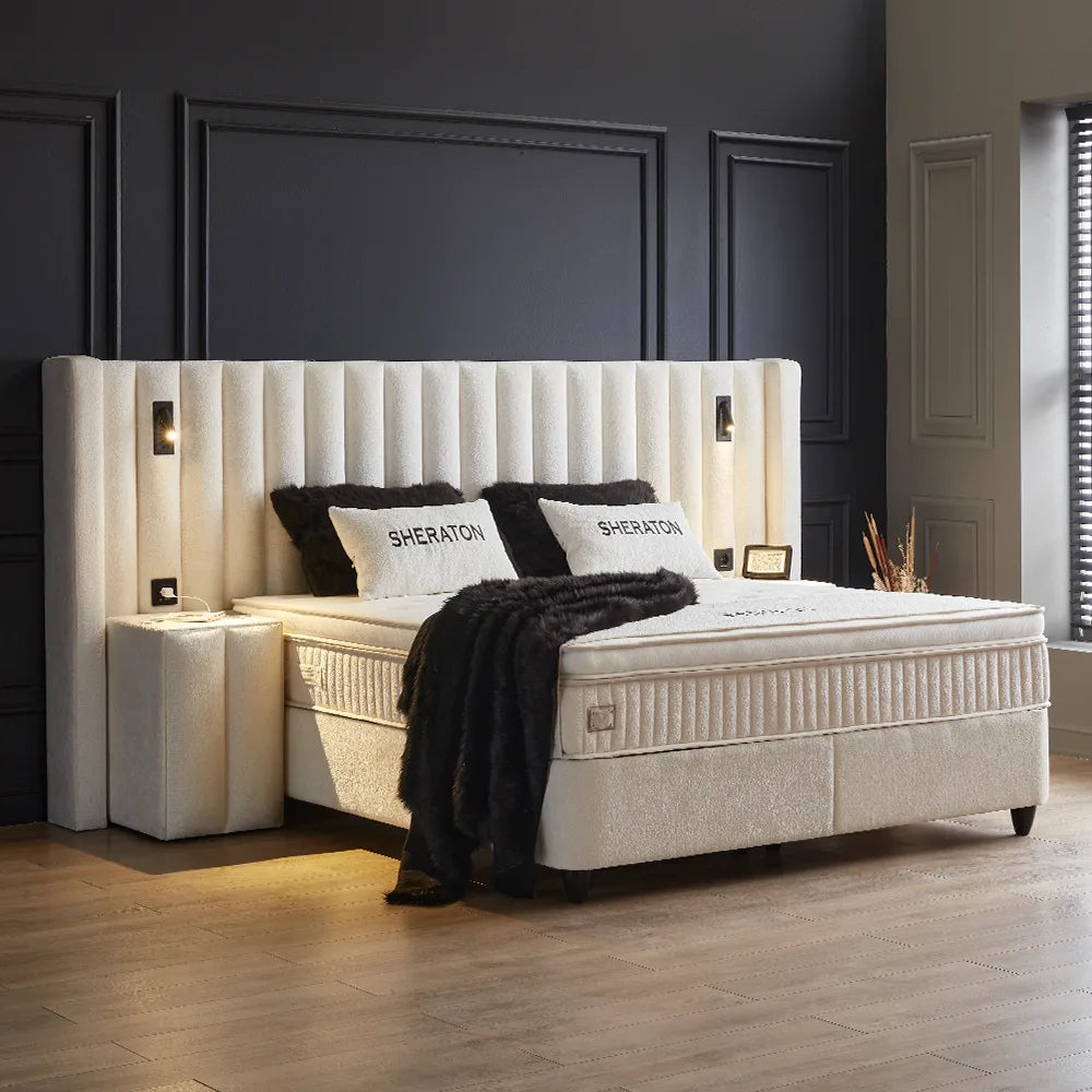 Boxspring Sheraton – Wit / Crème