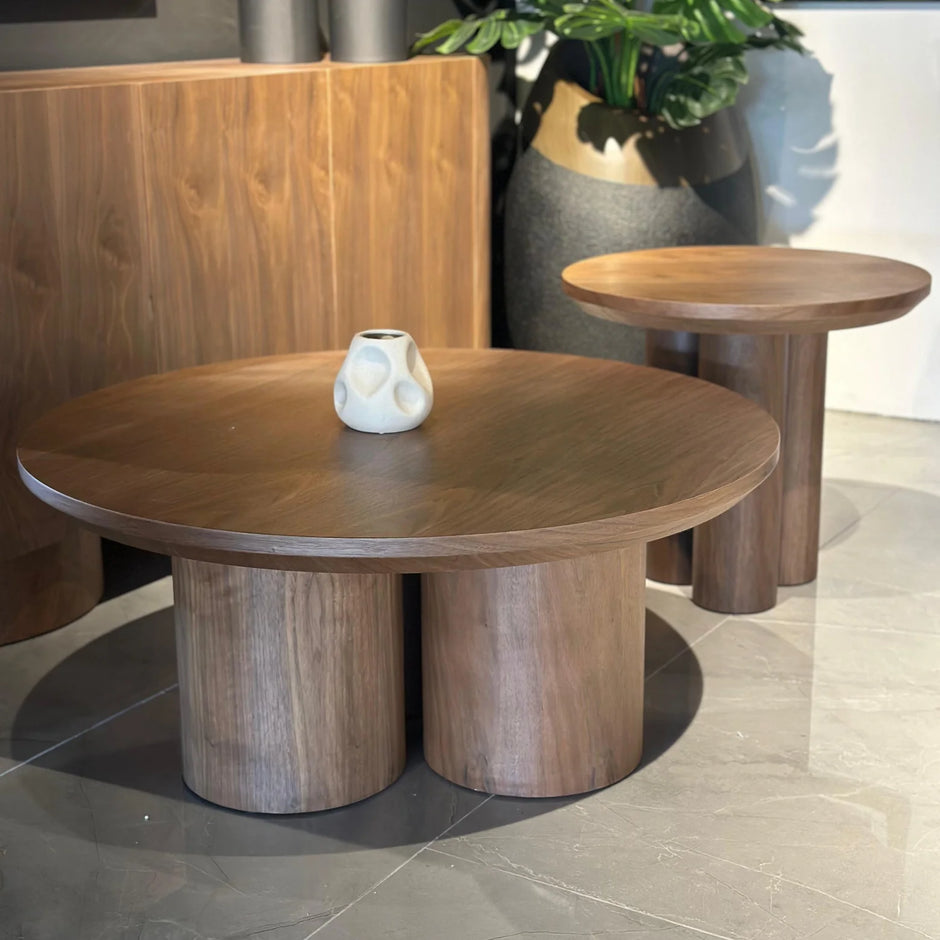 Salontafel Royal - Rond – Luxe Design met Zuilpoten (Ø110cm)