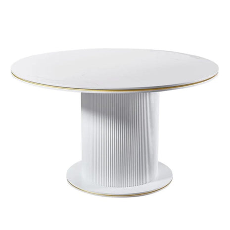 Eettafel - Ocean wit/goud rond 130cm