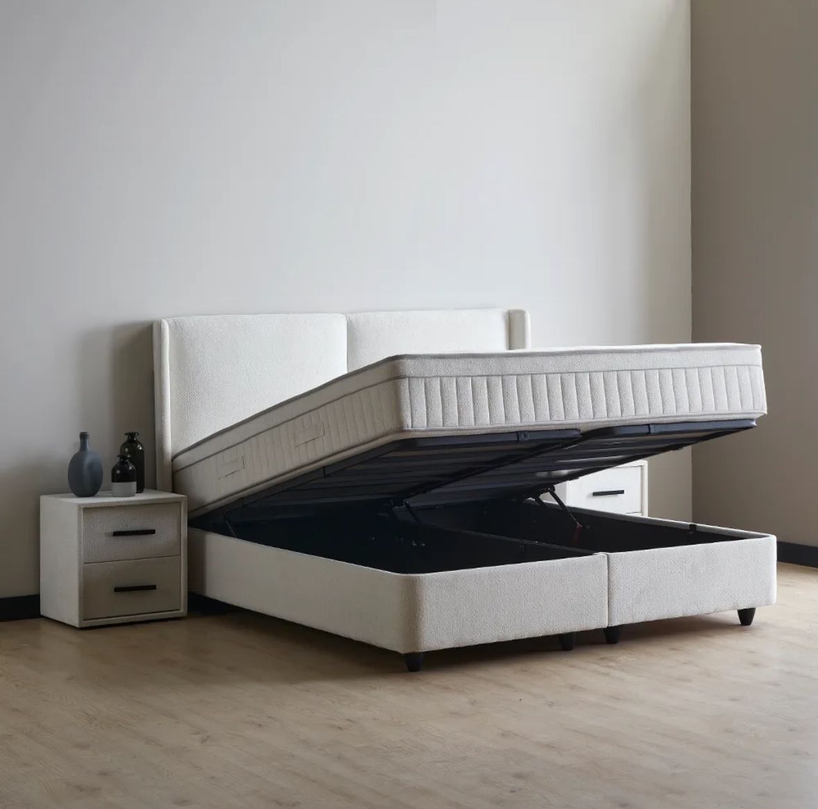 Boxspring Ruby met Opbergruimte – Wit