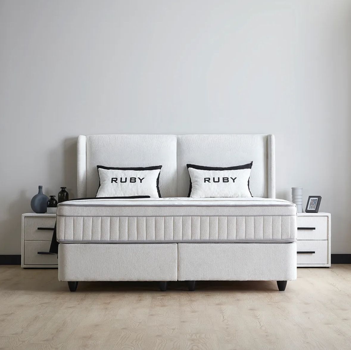 Boxspring Ruby met Opbergruimte – Wit