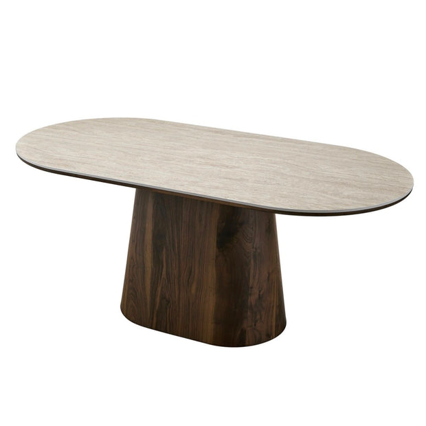 Eettafel - Japandi walnut keramisch 180cm