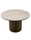 Eettafel - Japandi walnut keramisch rond 120cm