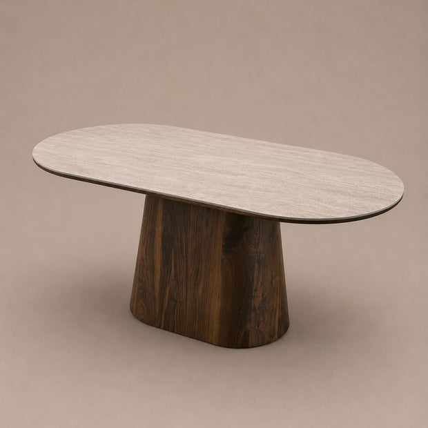 Eettafel - Japandi walnut keramisch 180cm