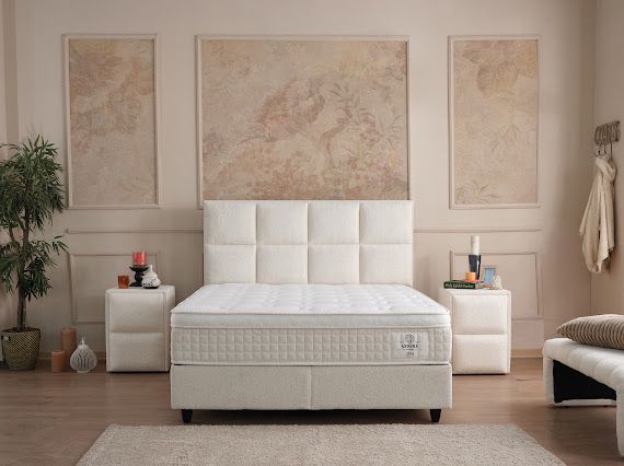 Boxspring Amore met Opbergruimte – Crème / Wit