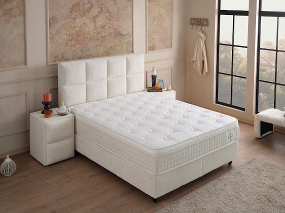 Boxspring Amore met Opbergruimte – Crème / Wit