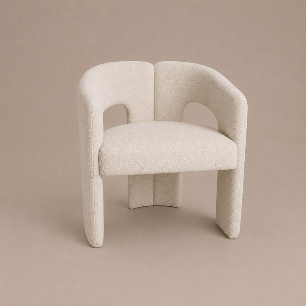 Eetkamerstoel Baroni – Japandi Design in Zachte Teddy Stof