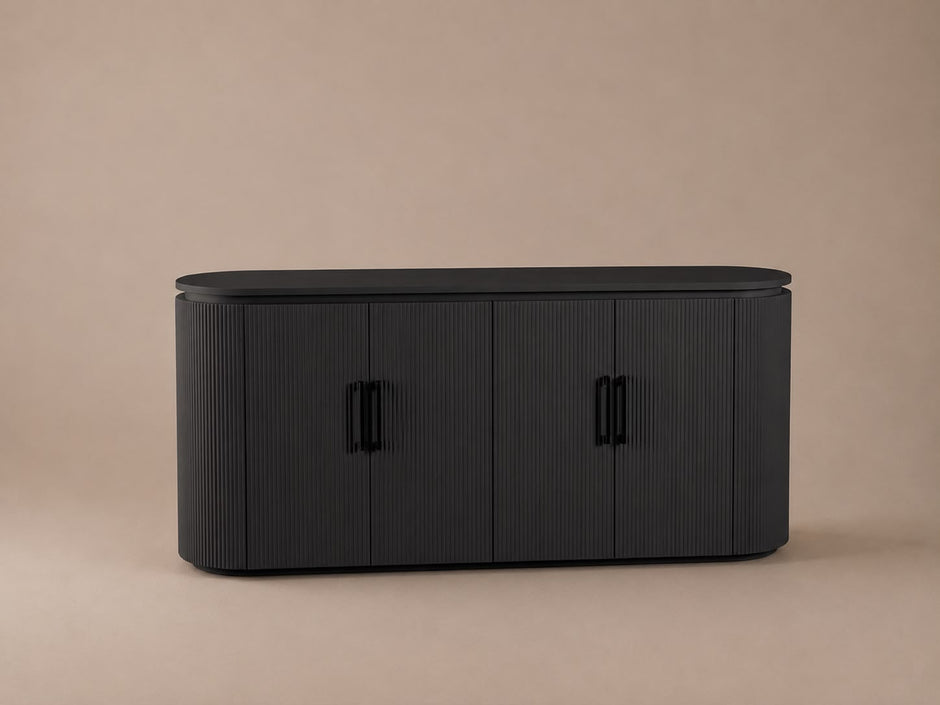 Dressoir - Kimberly 180x40x85 zwart plain