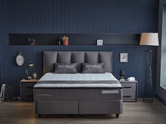 Boxspring Birdy met Opbergruimte – Antraciet / Grijs