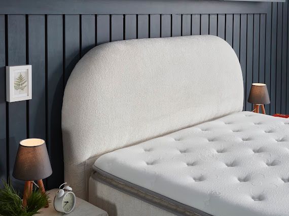 Boxspring Bohem met Opbergruimte – Teddy Bouclé Crème