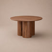 Eettafel Royal - Rond - Luxe Fineer met Zuilpoten (Ø130cm)