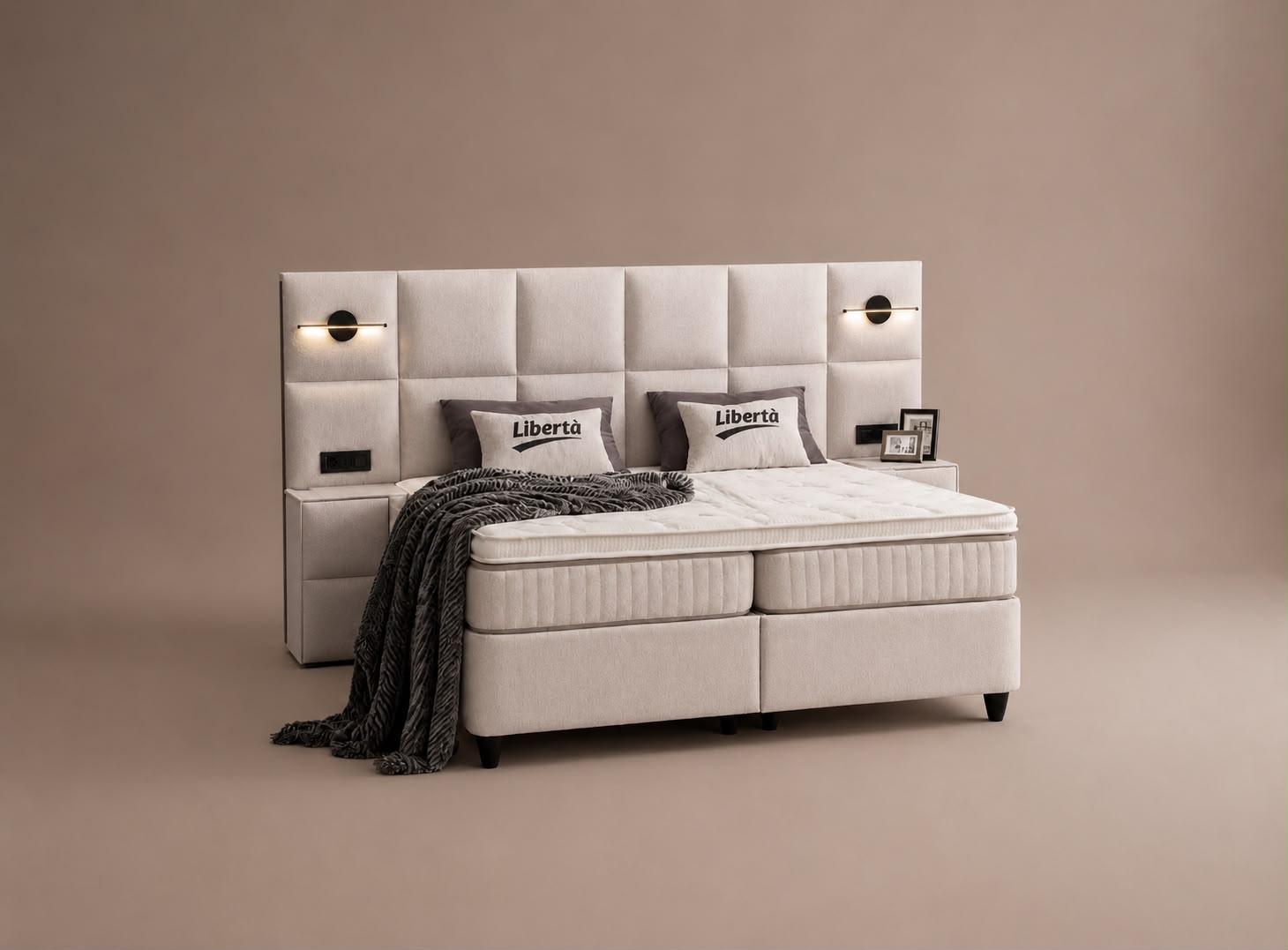 Boxspring Liberta – Lichtgrijs