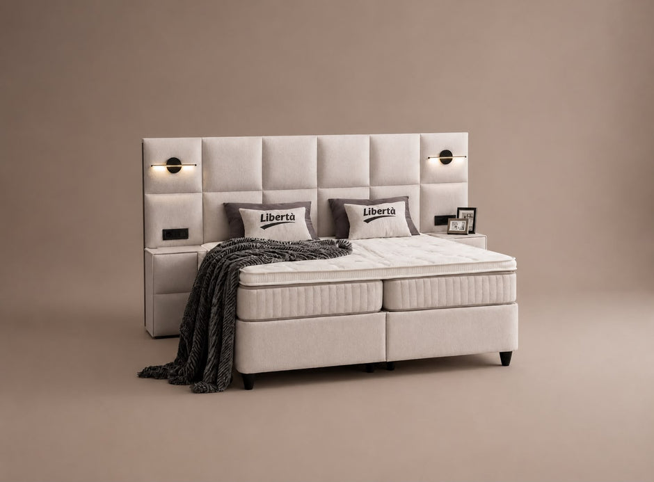 Boxspring Liberta – Lichtgrijs