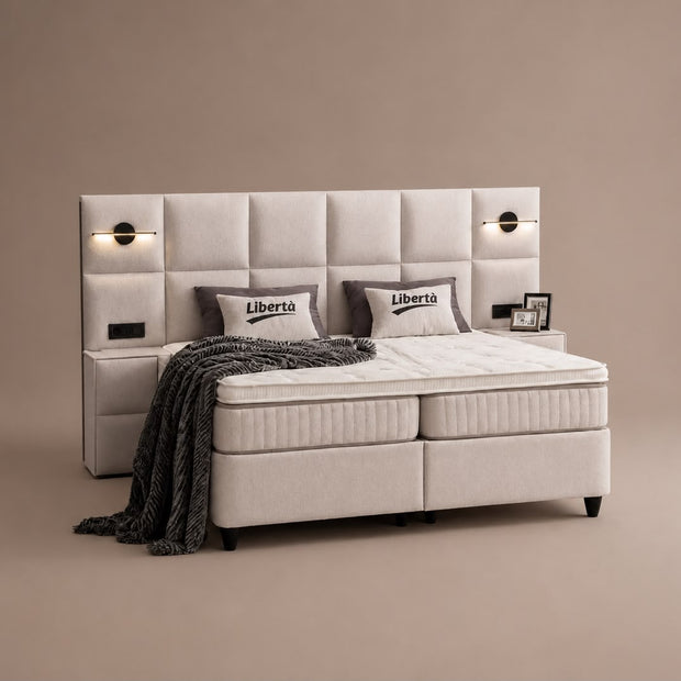 Boxspring Liberta – Lichtgrijs