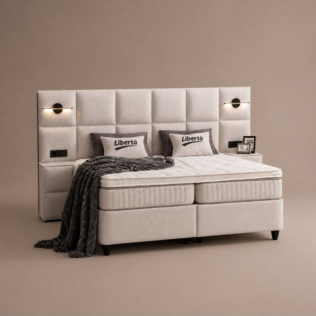 Boxspring Liberta – Lichtgrijs