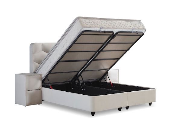 Boxspring Dolce met Opbergruimte – Crème / Beige