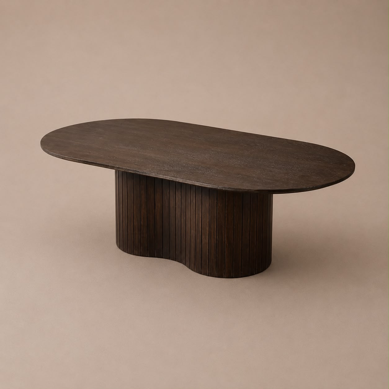 Salontafel Ovaal – Taurus bruin met Ribbel Design