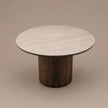 Eettafel - Japandi walnut keramisch rond 120cm
