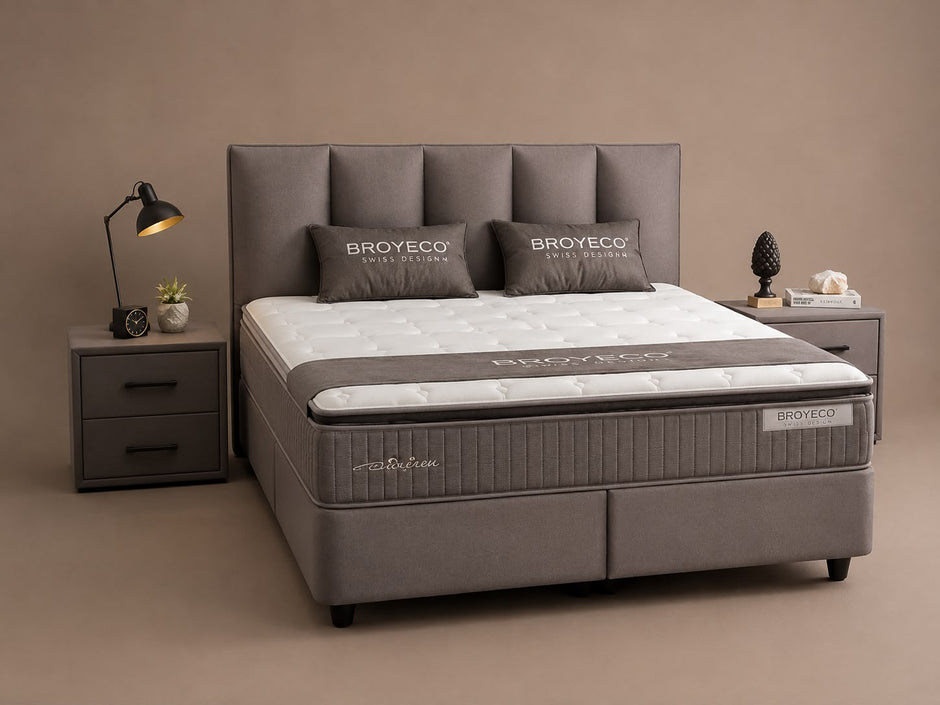 Boxspring Birdy met Opbergruimte – Antraciet / Grijs