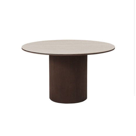 Eettafel rond 130 cm - Aqua Bruin