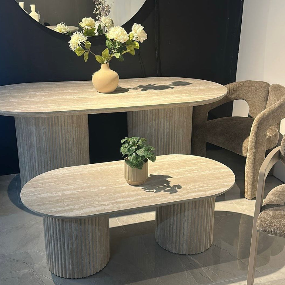 Eettafel Kapadokya Ovaal | Travertin Look 180cm & 220cm | Starhomes