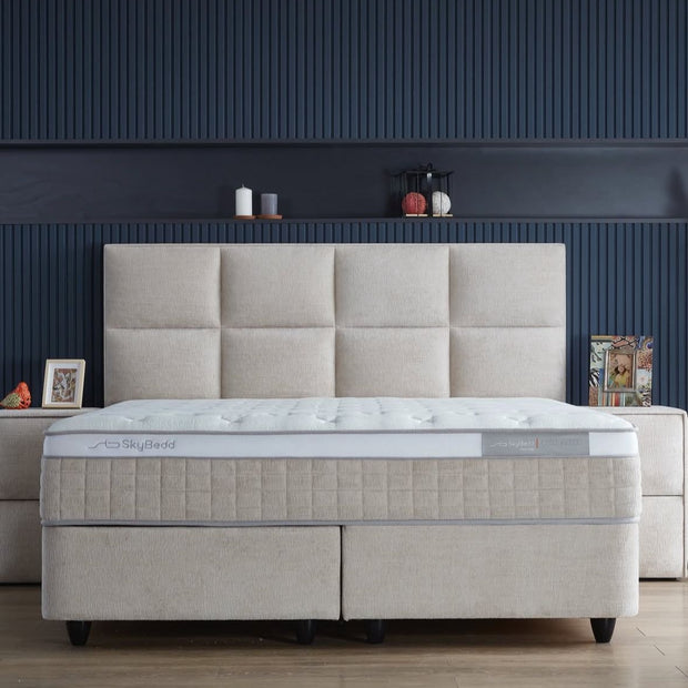 Boxspring Ocean met Opbergruimte – Beige / Zand