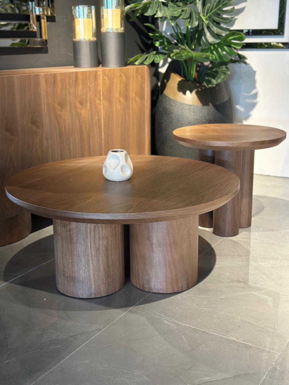 salontafel rond - Royal bruin veneer
