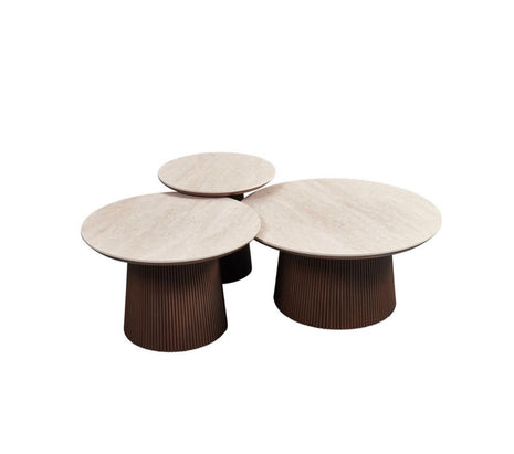 Salontafel 3 delig - Aqua Bruin