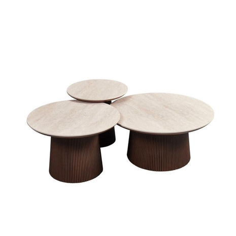 Salontafel 3 delig - Aqua Bruin