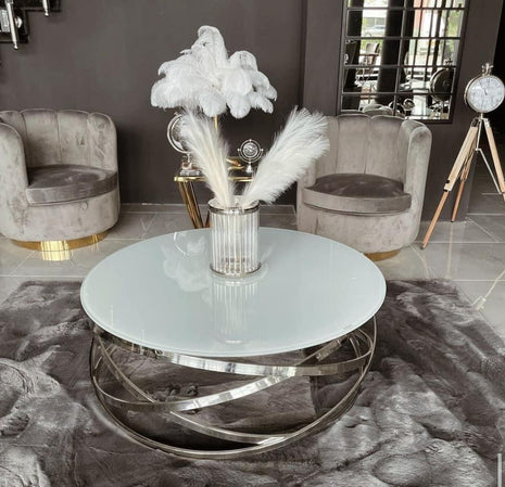 Salontafel - Calvin Zilver Witglas - Starhomes