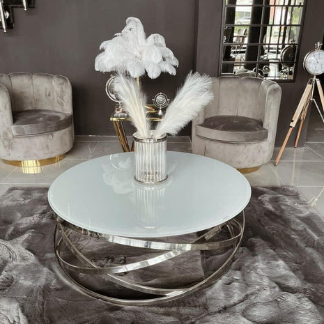 Salontafel - Calvin Zilver Witglas - Starhomes