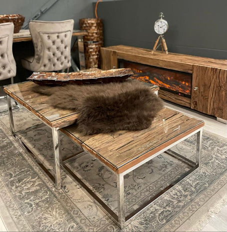 Salontafel - Doblo Zilver Square Sleeperwood - Starhomes